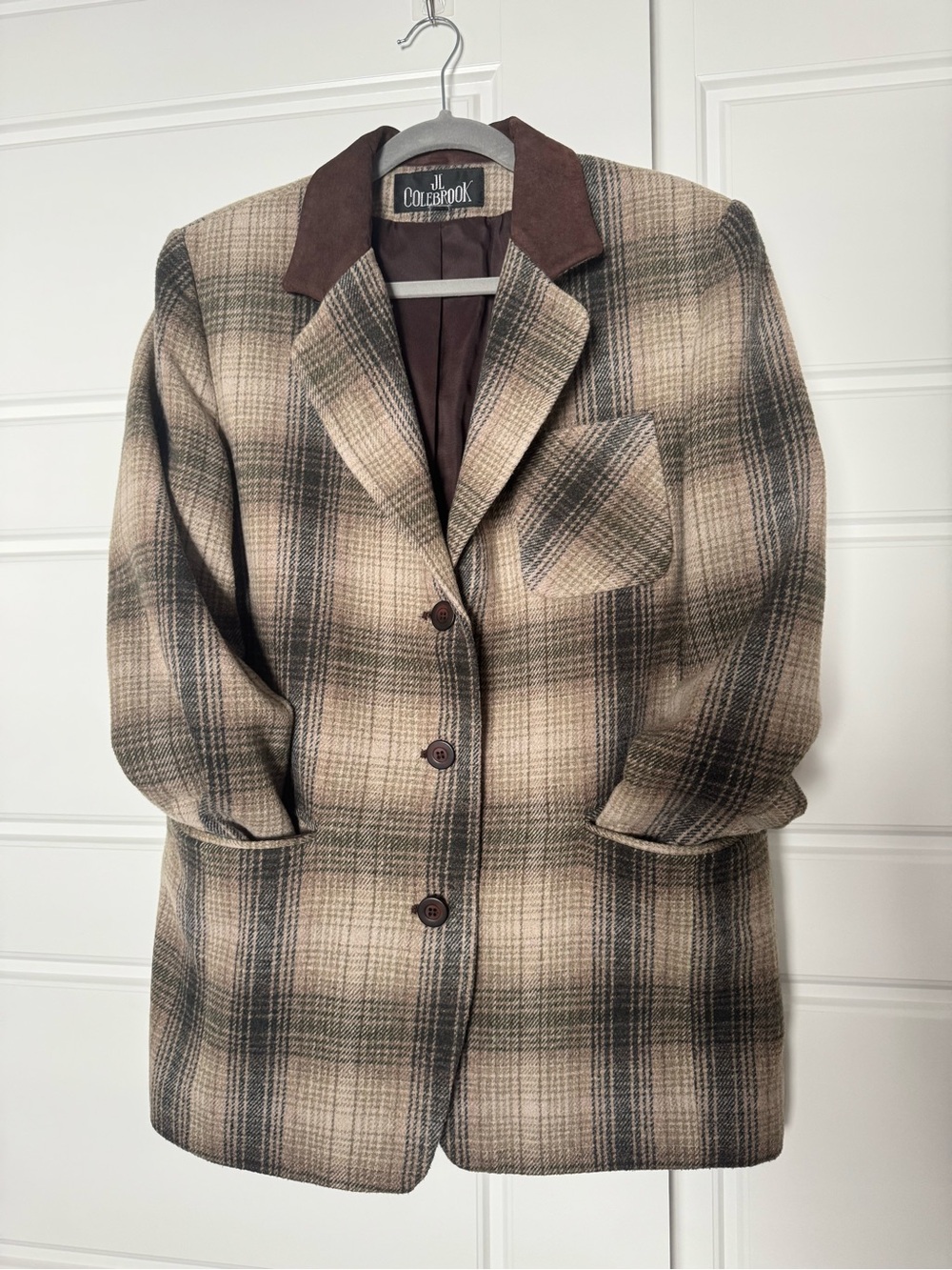 Women’s Vintage Plaid Wool-Blend Blazer